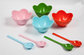 FBAB2072 for wholesales set of 4 ice cream bowls with spoons supplier