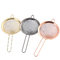 Colored pointed ear stainless steel frying strainer with handle s.s fine mesh strainer supplier