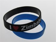 black two colors filled custom silicone wristband debossed and painted bracelet