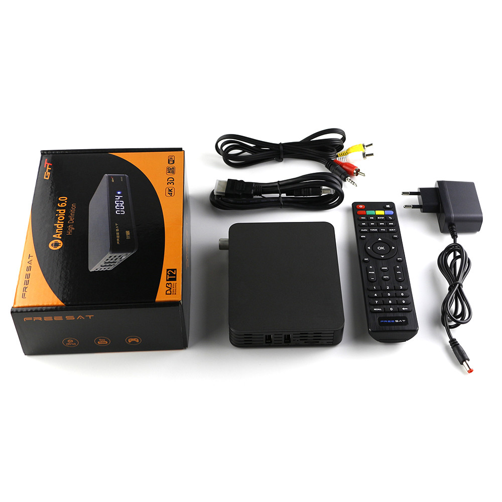 Android 6.0 TV BOX DVB-T/T2/Cable Freesat GTT set top box skybox wireless supporting