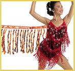 Colorful fashionable custom sequins rayon fringe tassel trimming for dancewear skirt dress