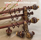 Hot selling delicate aluminum curtain rod pipe resin finials for home decoration