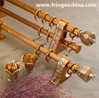 Hot selling delicate aluminum curtain rod pipe resin finials for home decoration
