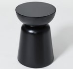Round shape Black solid wood hotel bedroom furniture drum side table
