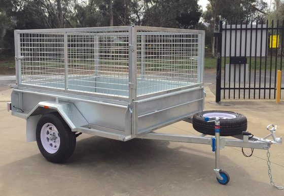 China Heavy Duty Hot Dipped Galvanized Caged Trailer Single Axle supplier