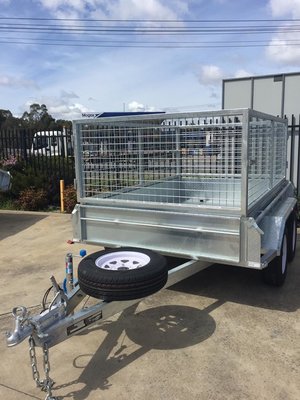 China 10x5 Galvanised Caged Tandem Trailer with Mechanical Disc Brake 2000KG supplier
