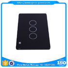 CNC Grinding edge 2mm thickness 3 gang glass wall switch, 125MM x 95mm with custom LOGO printing