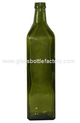 China 1000ml MARASCA Dark Green Olive Oil Glass Bottle supplier