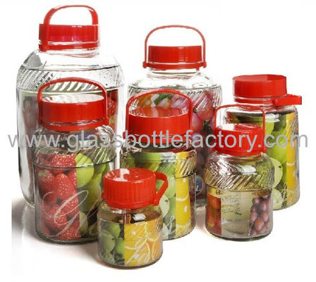 China 2L to 15L Large Glass Food Storage Jars with Plastic Lids supplier