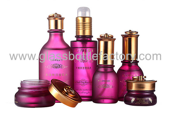 China Hot Selling Purple 145ml,45ml,30ml Glass Lotion Bottles and 15g/25g/45g Glass Cosmetic Jar supplier