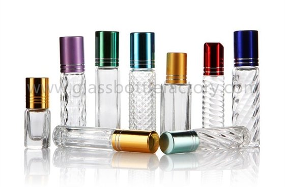 China 3ml,4ml,5ml,6ml,8ml,10ml,12ml,15ml Clear Perfume Roll On Bottles With Cap and Roller supplier