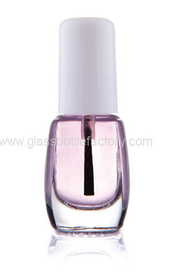 China 5ml Clear Glass Nail Polish Bottle With White Cap and Brush supplier