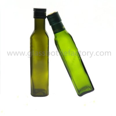 China 250ml MARASCA Dark Green Olive Oil Glass Bottles With Caps supplier