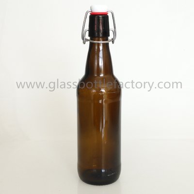 China 500ml Amber Beer Bottle With Swing Top supplier