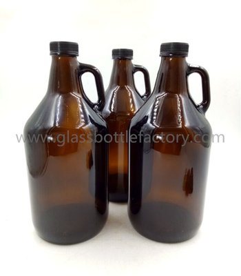 China 2L Amber Glass Jug With Handle supplier