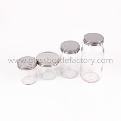 China Clear Glass Mason Jars Metal Lids supplier