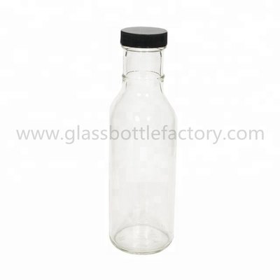 China 12oz Clear Glass Beverage Bottle With Cap supplier