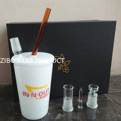 18mm Joint Big Size Jade White IN-N-OUT  Borosilicate Glass Oil Rig Dab Rig Water Pipe Bong