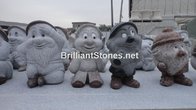 Seven Dwarfs Granite Statues, Polished, 1 or more kinds granites mixed, Suits for Garden