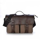 Men's Vintage Canvas and Leather Satchel School Military Shoulder Bag Messenger handbag for men