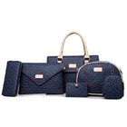 Women handbags set 6 pieces one set pu leather handbag snake skin pattern material