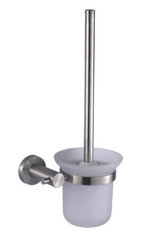 China Toilet Brush holder 83007-Polished color&amp;Brushed color &amp;Round &amp;Stainless steel 304&amp;frosted glass supplier