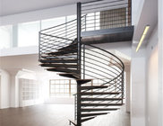 hot model tempered glass spiral stairs with rod bar railing