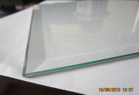 10mm 12mm thick toughened clear float glass with beveled polish edge