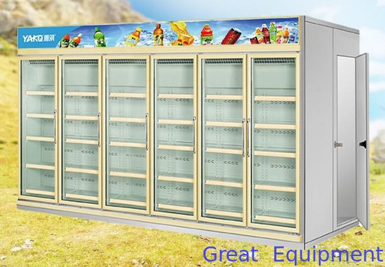 Supermarket 4 Door Refrigerators Freezer / Fridge / Beverage display cabinet Vertical refrigerators