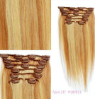 wholesale best quality best price piaon color 27/613 clip in human hair extensions
