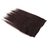 remy dark color straight brazilian human hair clip in hair 4 pcse per set good quality