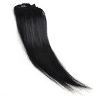Remy peruvian virgin human hair weft clip in hair natural black natural color #1b