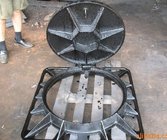 ductile iron casting manhole covers, square outside, round inside 