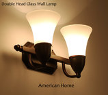 Household interior Double head glass shade american style Wall lamp decorate light fixture  104