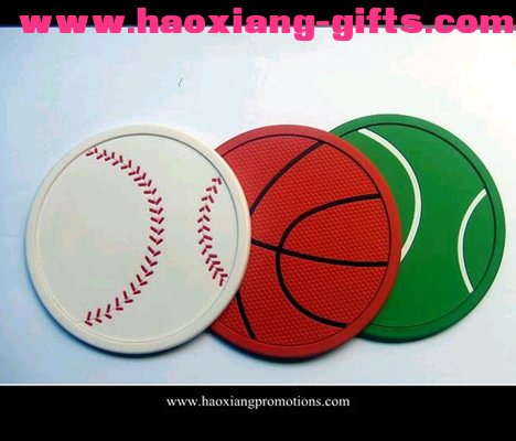 OEM advertising logo print silicone pvc cup coaster for promotional gift