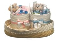 Newborn baby gift basket, Baby Changing Basket Set,Diaper caddy,Reinforced Cotton Rope Moses Baskets for Newborn