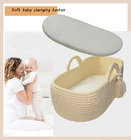 New trendy product 100% handmade crochet baby changing basket with a soft changing pad and waterproof cover,cotton moses