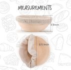 Bread Proofing Baskets Set of 2 8.5 inch Round Dough Proofing Bowls w/Liners Perfect for Home Sourdough Bakers Baking