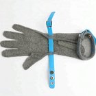 Full Protection Ring Mesh Metal Safety Gloves Cut Resistant  with Long Sleeve Silicone Rubber Strap With Lowest  Price