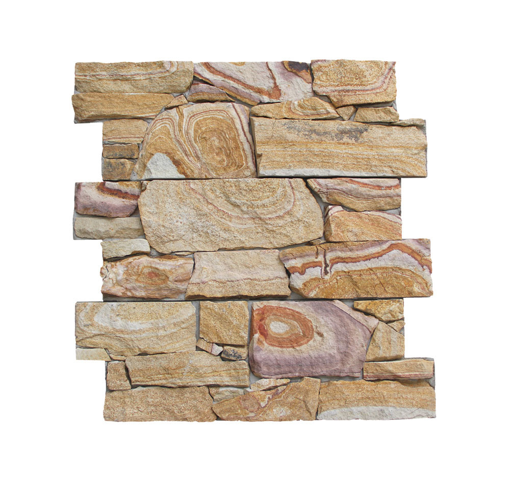 Wooden-vein Sandstone Cement Culture Stone  Wall Cladding From China Supplier With Best Price