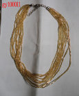 Yellow millet beads hand chain necklace jewelry