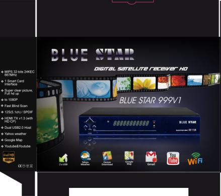 BLUESTAR 999HD VFD DVB S2 Satellite Receiver Support CCCAM Internet Sharing