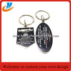 40-50mm Both side metal key chain/key ring with custom logo design/hard enamel process