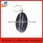 Custom design soft enamel metal keychain/double side plated silver with ring