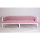 China Wedding wooden long back sofa event elegant comfortable upholstered tufted sofa banquet rental 3 seaters party sofa manufacturer
