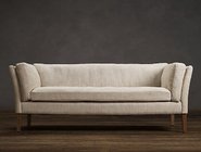 China French antique event linen living room sofa comfortable upholstered furniture sofa oak wood cushion sofa manufacturer
