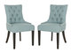High back wing back and tufted design fabric dining chair with button tufted factory
