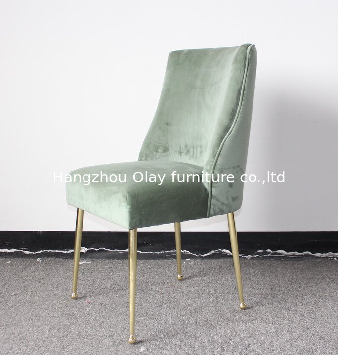 Event wedding single chair wooden chair with velvet stainless steel legs chair