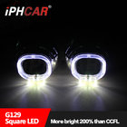 IPHCAR 3.0 Inch LED Light Guide Angel Eyes Square Hid Bi xenon Projector Lens H1 Xenon Bulb Light