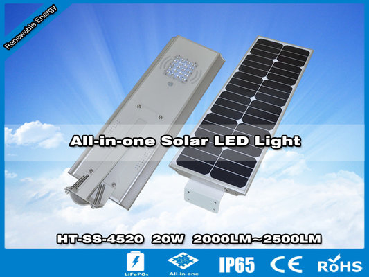 China Hitechled 20W Smart All-in-one Solar LED Street Light | Farolas Solares Todo-en-uno supplier